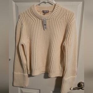 J.Crew 100% Cotton Cream Knit Sweater